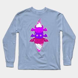 Cute Bat Ice Cream Summer Goth design Long Sleeve T-Shirt